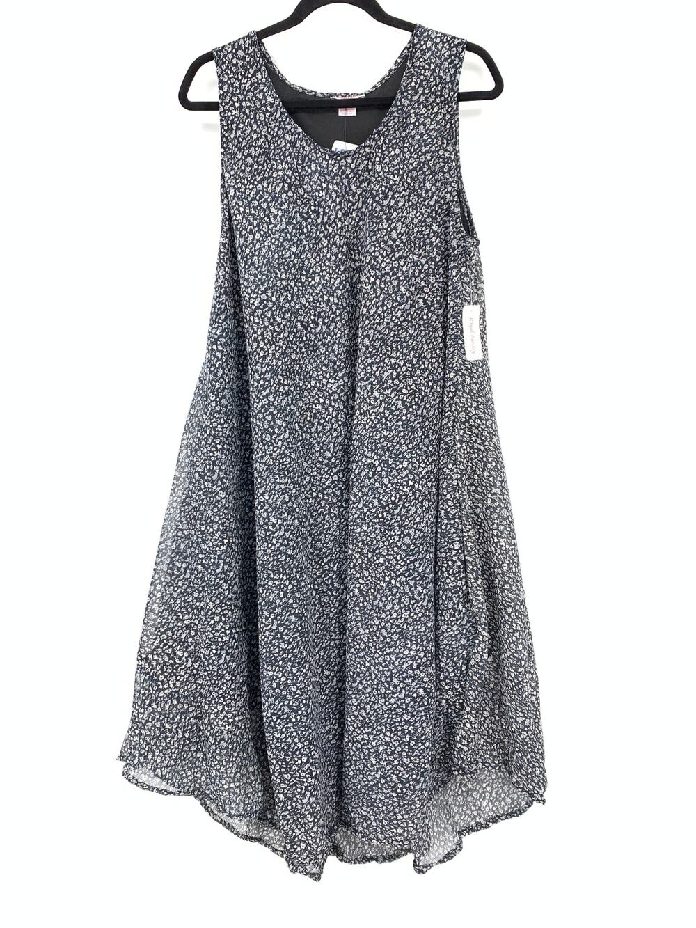 Royal Paisley A-Line Swing Dress Womens One Size Regular Sleeveless Micro Floral